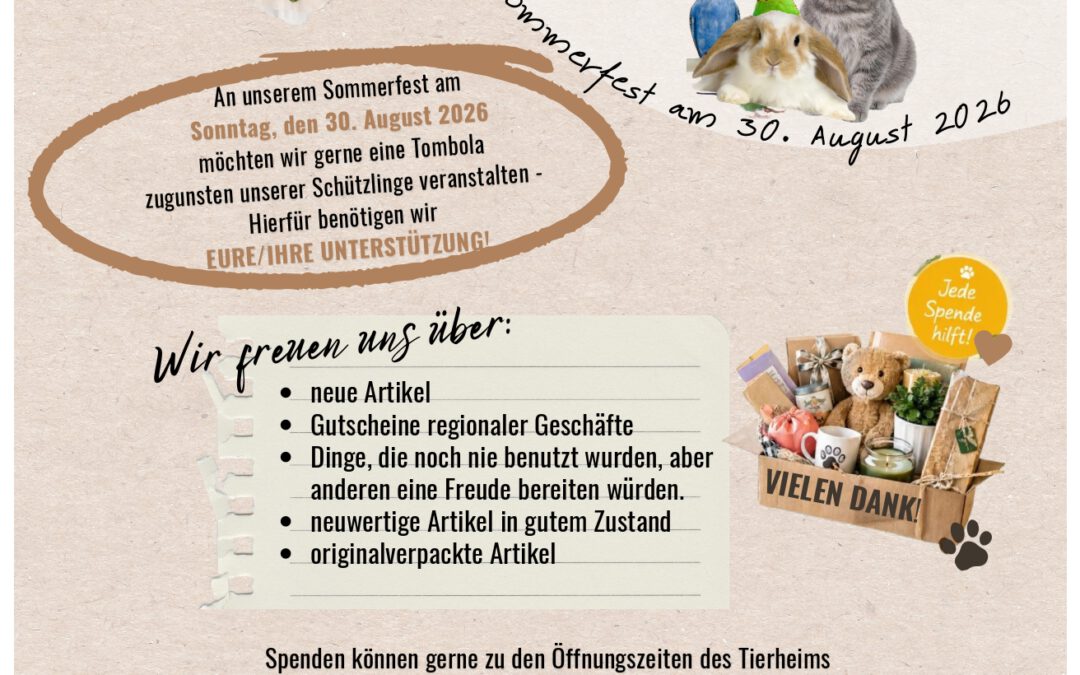 Spenden für unsere Tombola
